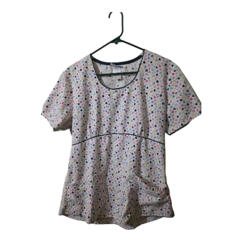 SB Scrubs Multicolor Floral Short Sleeve Top